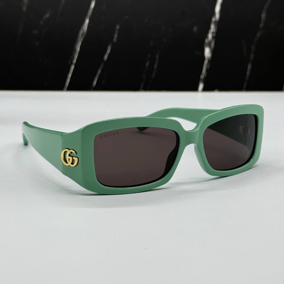 NEW GG1403S 004 GUCCI GREEN GREY SQUARE WOMEN GUCCI SUNGLASSES - Picture 4 of 10